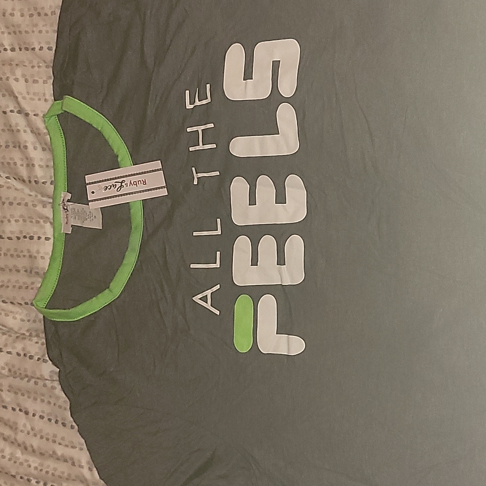 Ruby & Lace grey, white and green t shirt size 3x